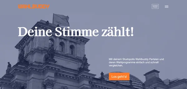 Startseite von Wahlbuddy
